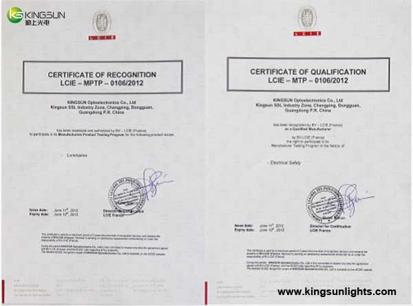 Kingsun TMP certificate