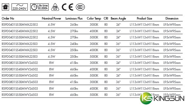 RS9D Series Recessed Spotlight